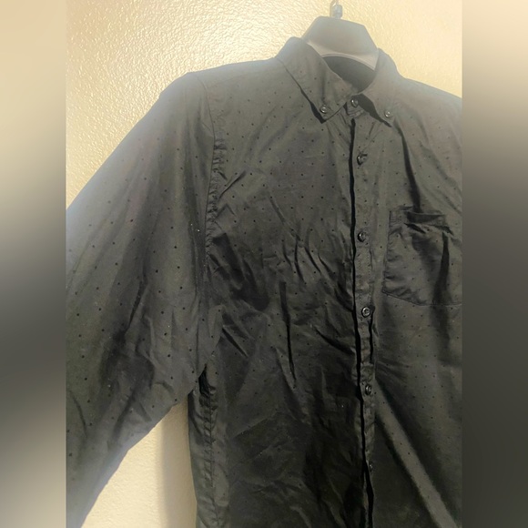 Used Mens Truth Substance Black Textured Button Down Dress Shirt -size M - Picture 6 of 8